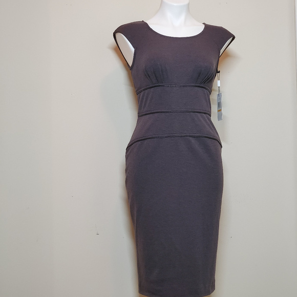 charcoal grey sheath dress